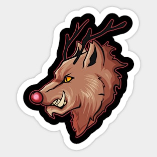 Angry Rudolph the Reindeer Christmas Halloween Hallowxmas Sticker